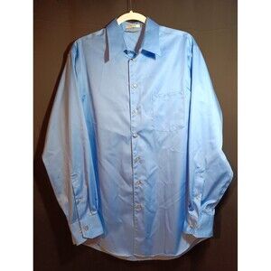 Kenneth Cole New York Men's Shirt Size 15 34/35 Non-Iron Blue Button Up Formal